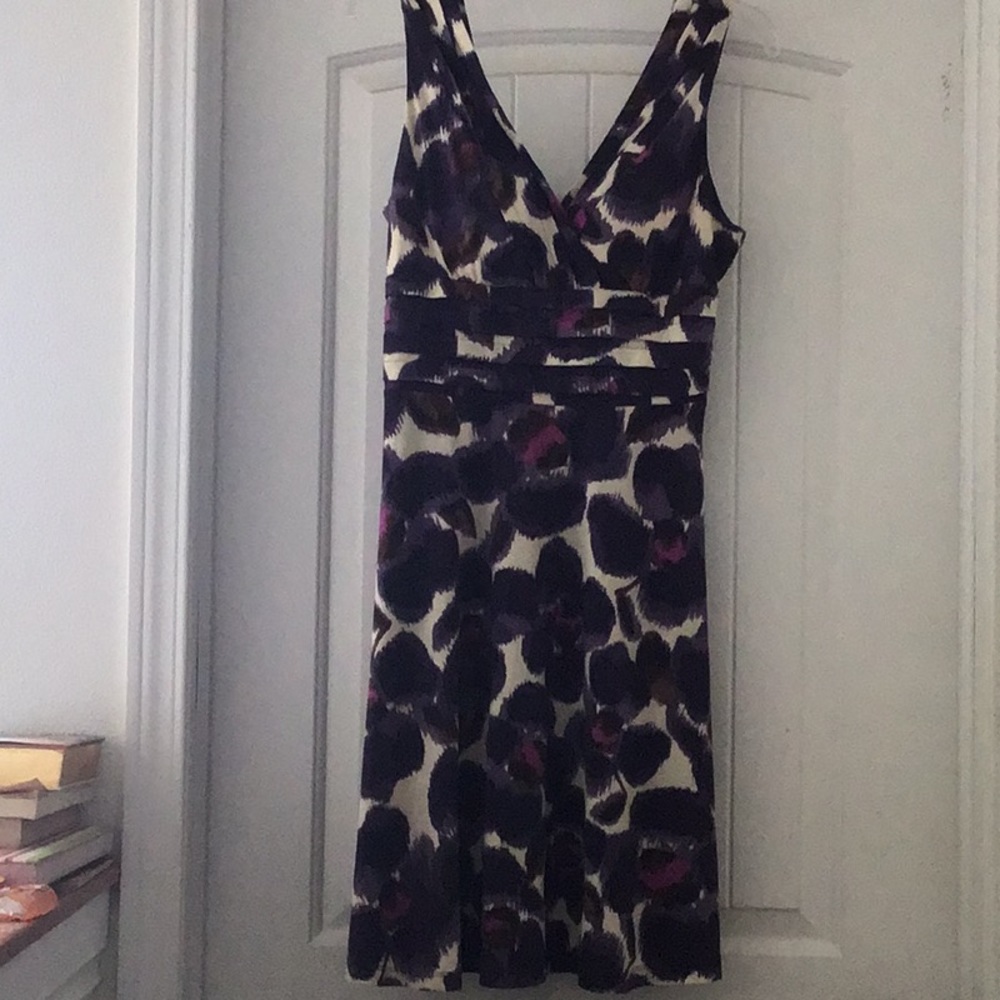 Karin Stevens Petites 8P Purple and White Dress